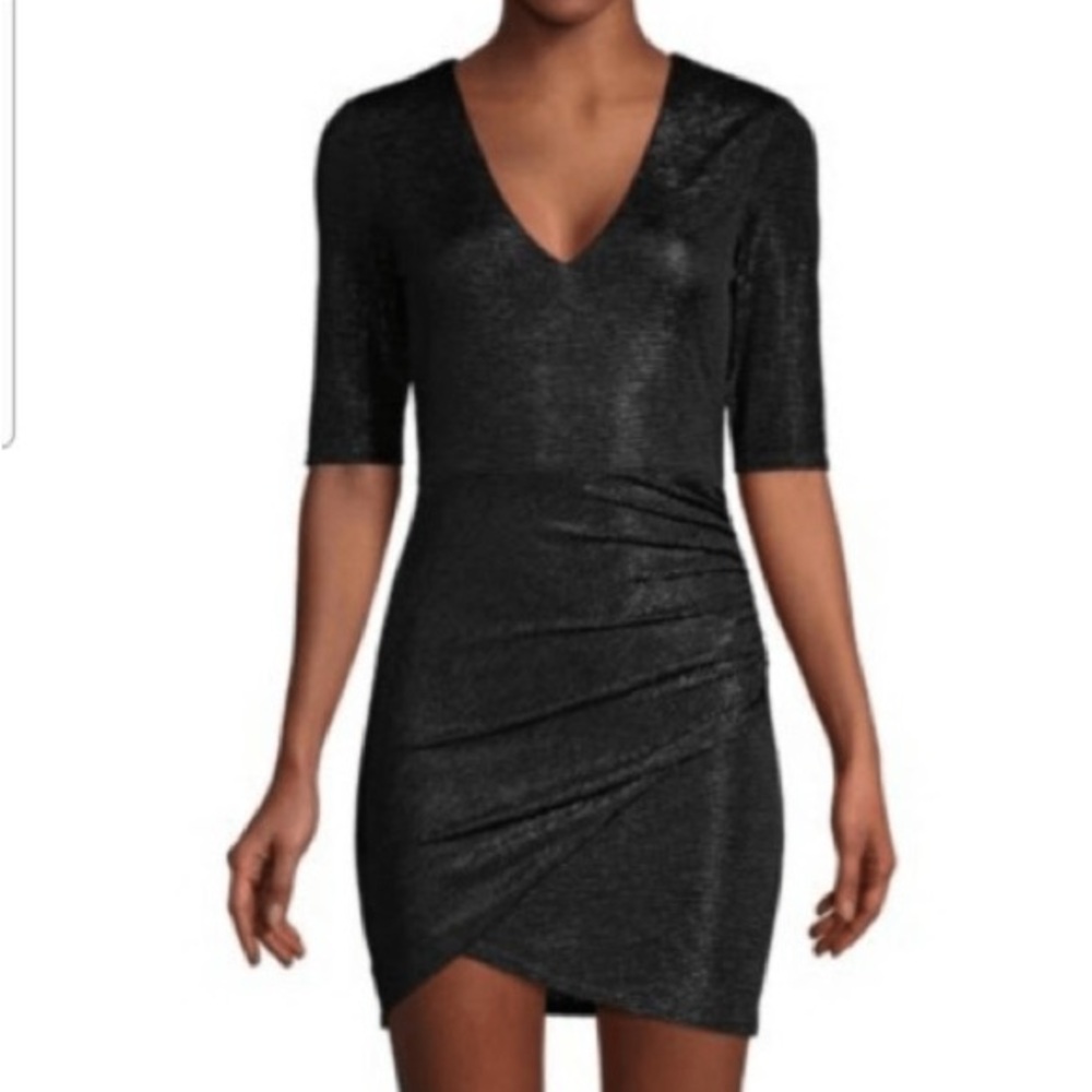 Alice + Olivia Stretch Crepe Bodycon Mini Dress BLK Sz 10 - Picture 8 of 8